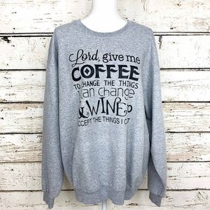 Size XL Cozy Lord, Coffee & Wine Funny Sweatshirt